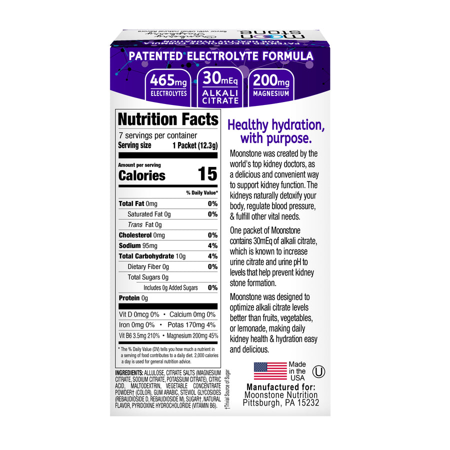 Moonstone Nutrition Lemonade flavored Soft drinks for kidney stones
