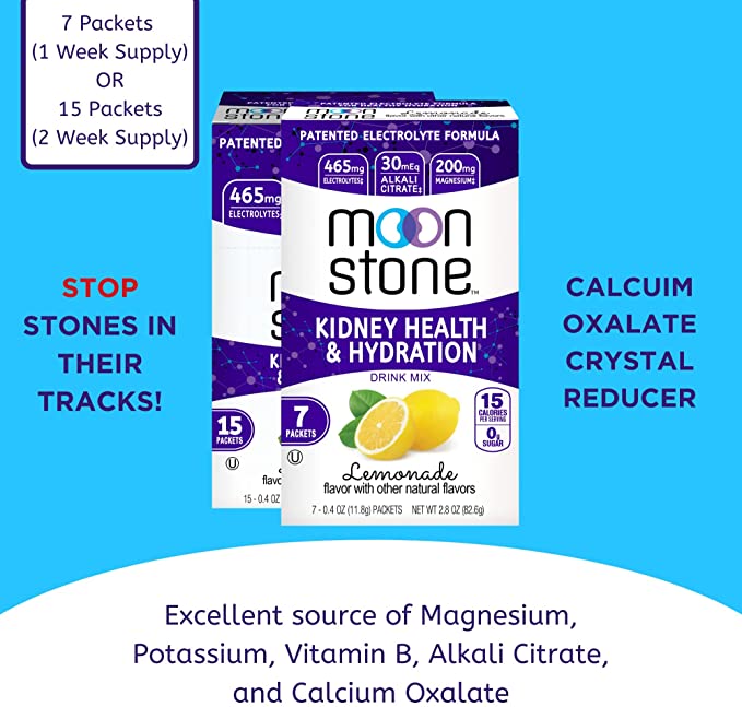 Moonstone Nutrition Lemonade flavored Soft drinks for kidney stones